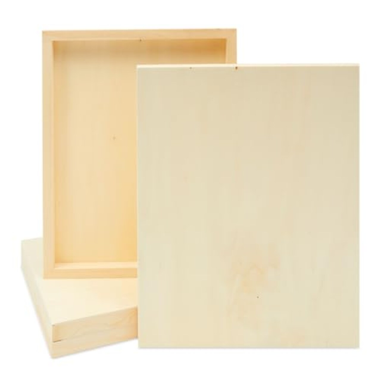 4 Pieces Unfinished Wood Panels for Painting, Blank Wooden Squares for Crafting, Art Pouring (11x14 In)